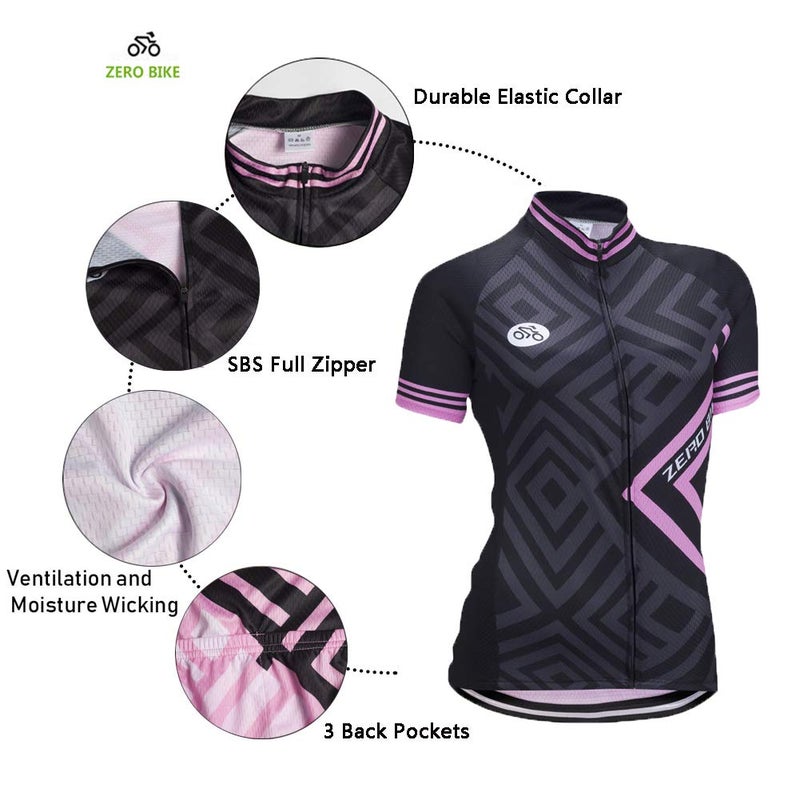 ZEROBIKEÂ® Women's Short Sleeve Cycling Jersey Jacket Cycling Shirt Quick Dry Breathable Mountain Clothing Bike Top - Image 2